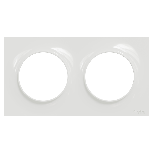 Plaque de finition double Schneider Odace Styl - blanc brillant