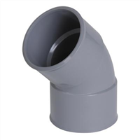 Coude femelle/femelle Nicoll pour évacuation eaux usées - Diamètre 50 mm - Angle 45° - PVC - Gris