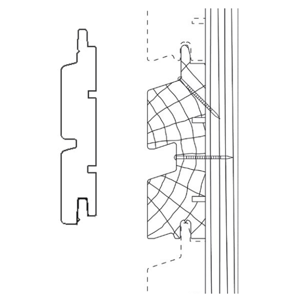 Bardage en Douglas Traité Classe 3 gris LAPLO - 44 MMx135 MM - L.0.60 M