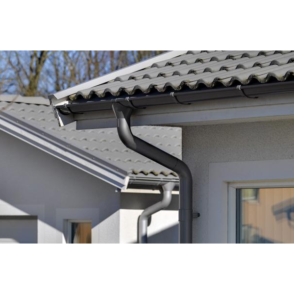 Gouttière demi-ronde Lindab en acier Gris anthracite RAL 7016 - développé 250 MM - 4 M