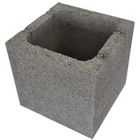 Bloc poteau pilier en béton brut Obra -  26 CM x 26 CM x 25 CM