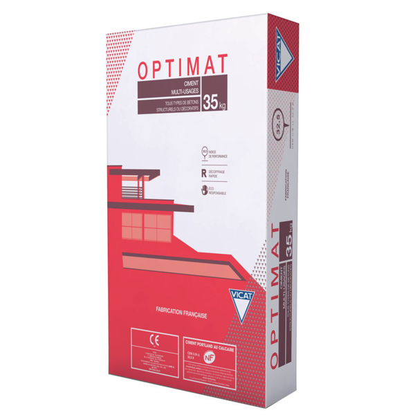 Ciment multi-usages Optimat - CEMII/B 32,5R - tous types de bétons structurels ou décoratifs - sac de 35 KG
