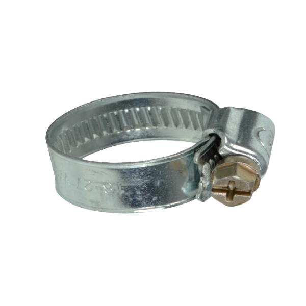 Collier serrage acier galvanisé bande pleine 14 à 24mm Largeur 8mm x12