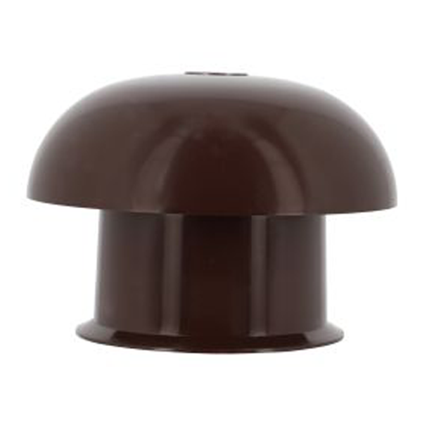 Chapeau de ventilation rond Nicoll - Diamètre 164,5 mm - Sortie 100 mm - Sans moustiquaire - PVC anti-UV - Marron