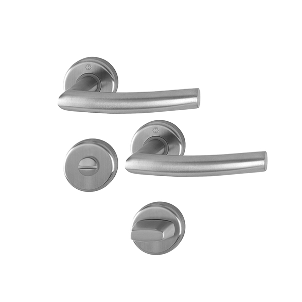 Ensemble rosace Alta condamnation inox mat porte 38-42mm Hoppe carré 7mm