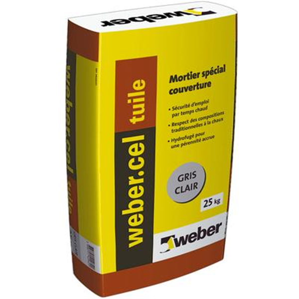Mortier à la chaux spécial couverture Weber.cel Tuile