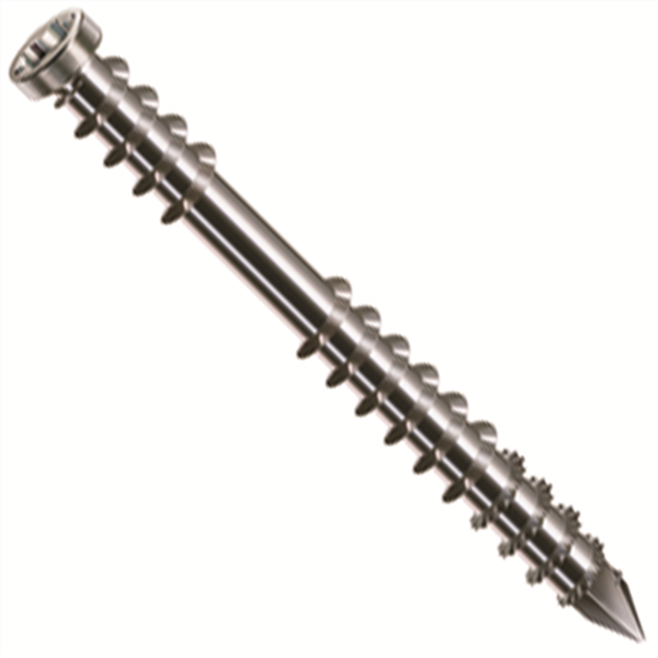 Vis terrasse - filetage de fixation tête cylindrique en inox A4 - 6x50mm