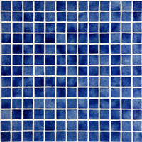Mosaïque en émaux de verre lisse  - 2,5 x 2,5 cm - trame 31,2 x 49,5 cm