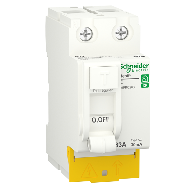 Interrupteur différentiel Schneider Resi9 - type AC - 2P - 63A - 30 mA