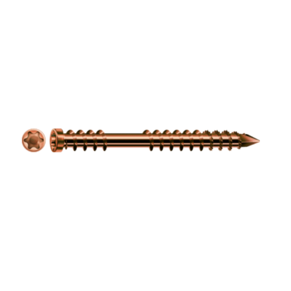 Vis terrasse filetage fixation tête cylindrique inox A2 antique 5x60mm