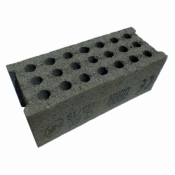 Bloc béton plein allégé perforé B80 Obra 500x200x200 mm