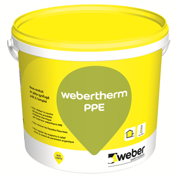 Sous-enduit en pâte ignifugé Webertherm PPE - prêt à l'emploi