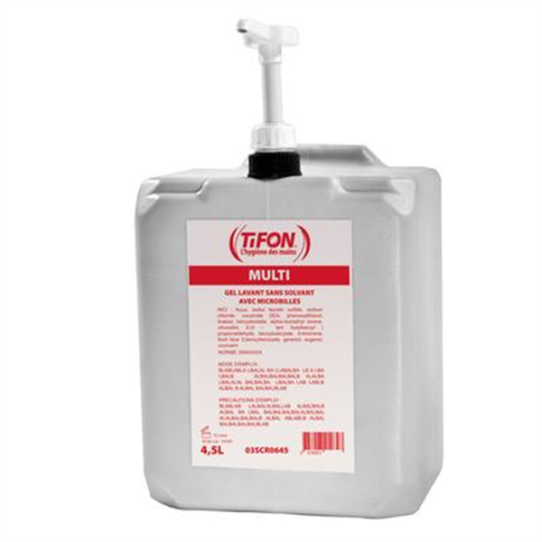 Savon gel microbilles salissures tenaces 4.5 l avec pompe 03SCR0645