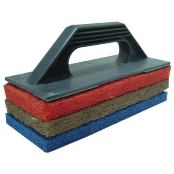 Taloche carreleur Rubi nettoyage 3 abrasifs mixtes doux - moyen - fort