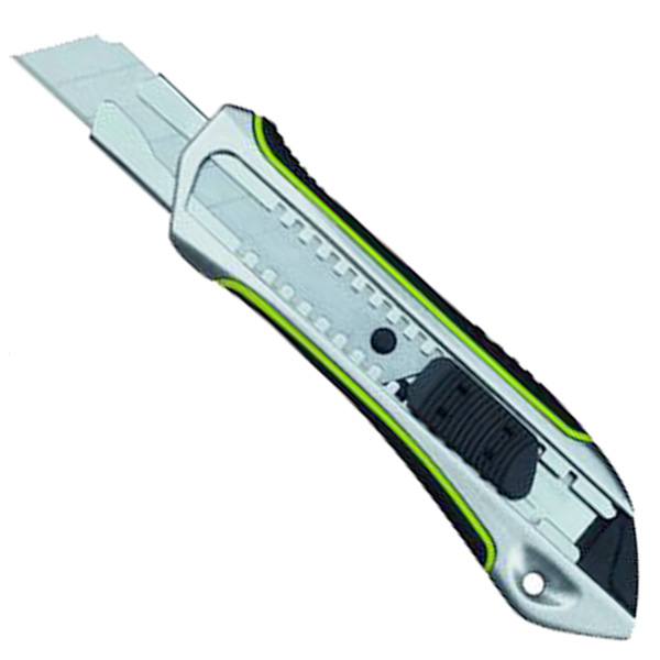 Cutter de sécurité rétractable Edia 18 mm en aluminium