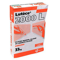 Plâtre allégé pour enduisage des murs et plafonds - Lutèce 2000 L - prise longue - sac de 33 kg