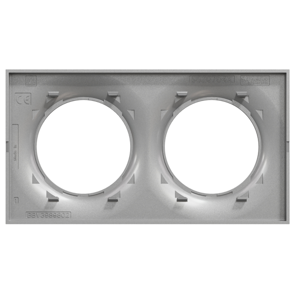 Plaque de finition double Schneider Odace Styl - aluminium