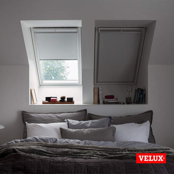 Store occultant Velux DKL pour fenêtre de toit UK04 - 134,0 CM x 98,0 CM - Gris