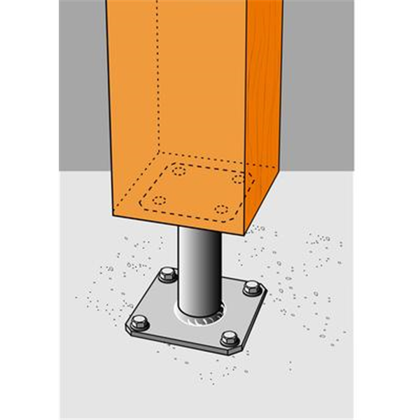 Pied de poteau fixe PPA hauteur 150 mm : Simpson Strong-Tie PPA150 Simpson-Strong-Tie