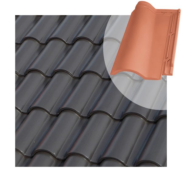 Tuile en terre cuite TB-12 Tejas Borja - Graphite - 439 MM x 260 MM