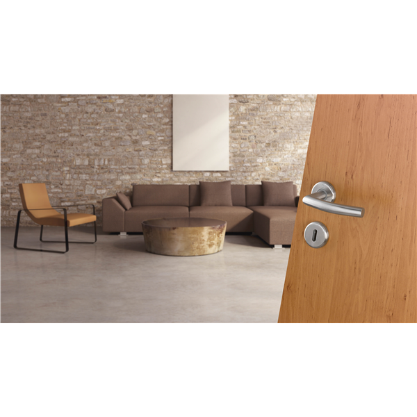 Ensemble rosace clé en L Alta Hoppe Inox porte 38-42mm - carré 7mm