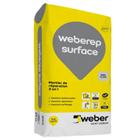 Mortier de réparation 3 en 1 - Weberep Surface - avec fonction anticorrosion - sac de 25 kg