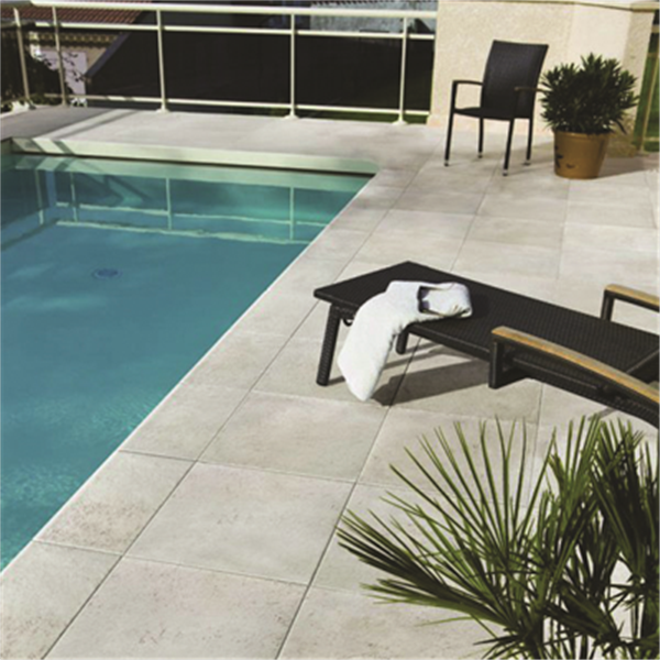 Margelle d'angle plate en pierre reconstituée pour piscine - Calypso - Gris minéral - 50,0 CM x 50,0 CM - ép. 35,00 MM