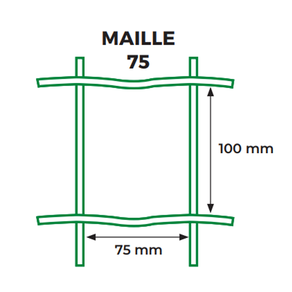 Grillage souple Dirickx Axial - Anthracite - maille de 100 x 75 mm - 1,50 M x 25,00 M