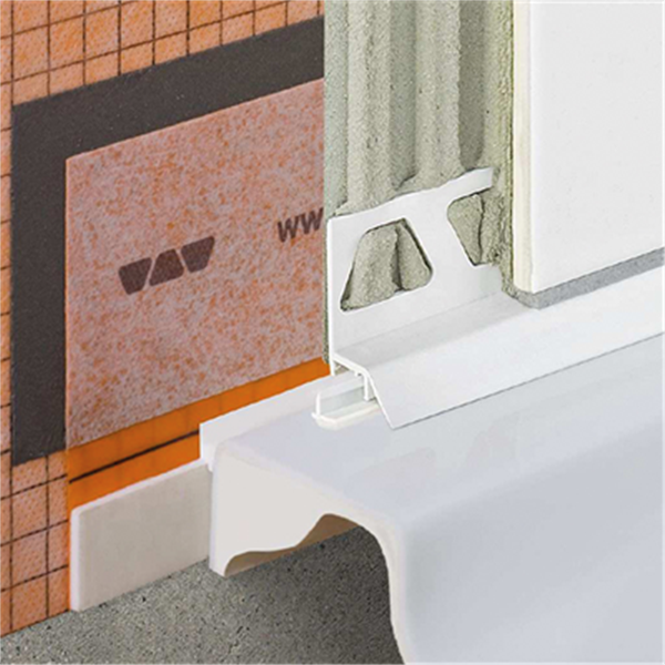 Profilé de jonction en PVC DILEX AS pour la liaison entre carrelage et éléments fixes - Blanc brillant - 2,50 M