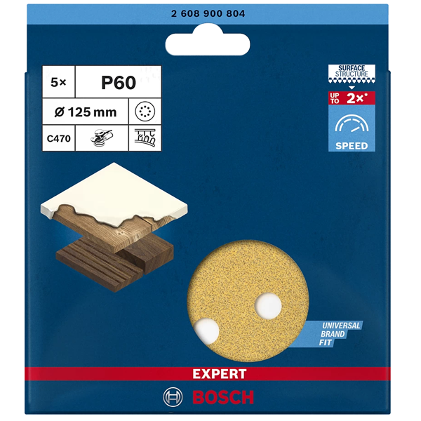 Disque abrasif auto-agrippant Expert C470 - 125 mm - grain 60