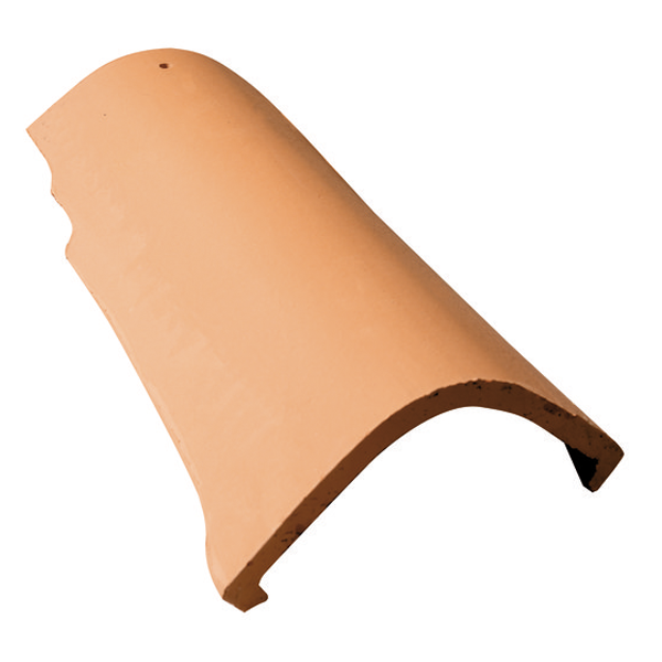 Tuile chapeau en terre cuite - Système Stop - pour toitures exposées au vent - Ocre