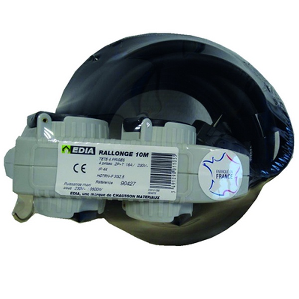 Rallonge de chantier H07RN-F 3G2,5 tête 4 prises 10 ml