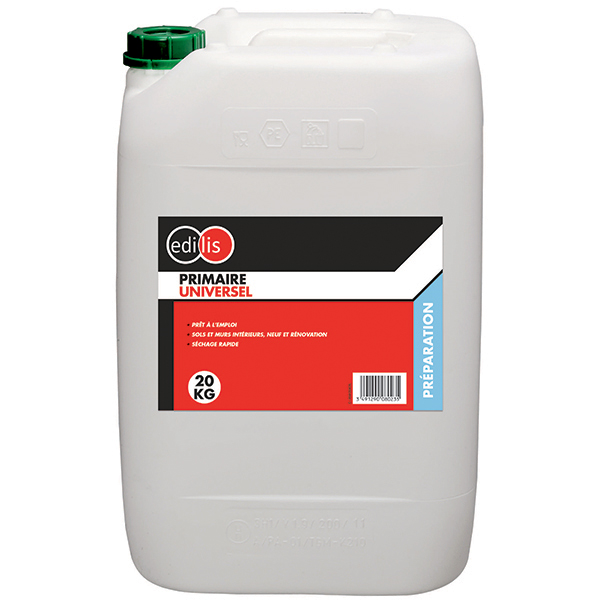 Primaire d'adhérence Universel EDILIS - sols et murs intérieurs - Bidon de 20 KG
