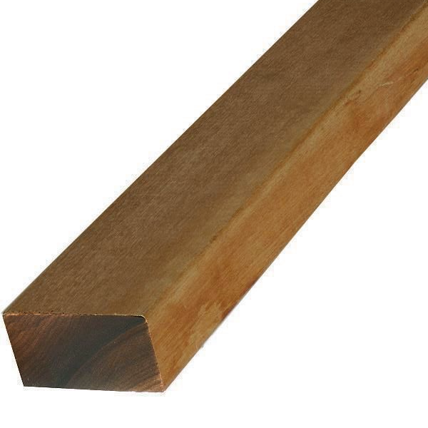 Lambourde de terrasse en bois exotique raboté - Classe 4 coloris naturel - 40x70 mm - Long.2,15 M