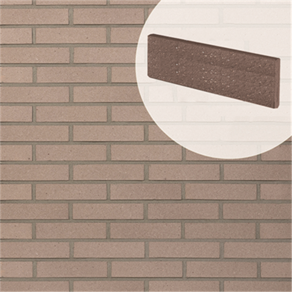 Plaquette parement mural terre cuite sablé 220x50x14mm Gris perle