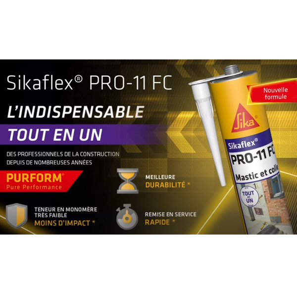 Mastic-colle Sikaflex PRO-11FC Purform Blanc EcoFlex 35X300 ml pistolet