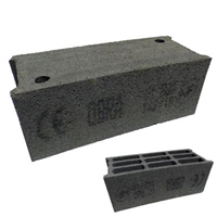 Bloc béton creux retourné 500 x 200 x 200 mm - B60 - 4 parois 9 trous CE NF