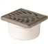 Siphonette d'évacuation de plain-pied Ø 40/50 mm avec grille Inox carrée 100 x 100 mm