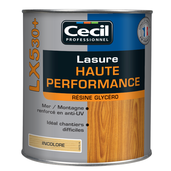 Lasure bois protection élevée Cecil LX530 incolore 1L