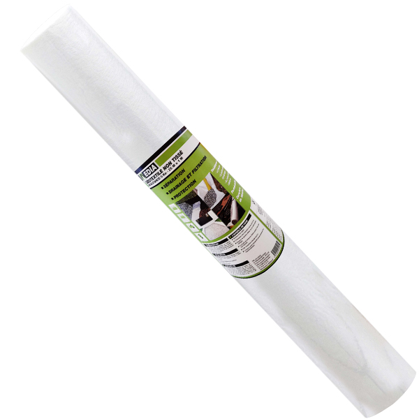 Géotextile non tissé Edia - polypropylène blanc - R. 8 kN - rouleau de 4 M x 25 M