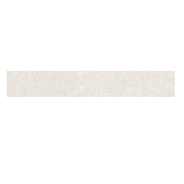 Plinthe en grès émaillé effet pierre Edilis Evora - 45,0 CM x 8,0 CM - ép. 8,5 MM - Blanc