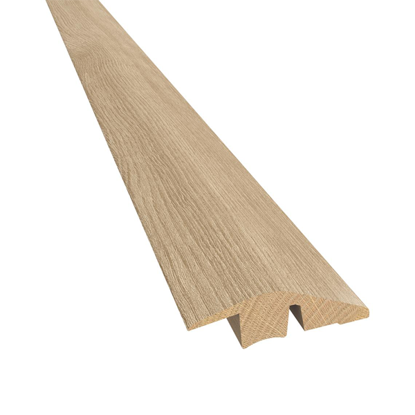 Barre de seuil dénivelé en chêne - Blanc vernis mat - 58x20 mm - L.2,40 ml