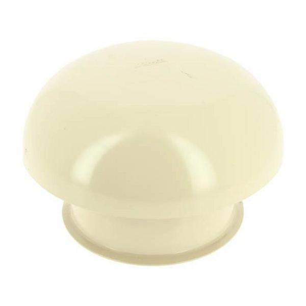 Chapeau de ventilation rond Nicoll - Diamètre 164,5 mm - Sortie 100 mm - Avec moustiquaire - PVC anti-UV - Sable