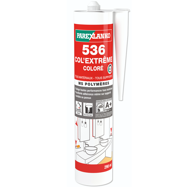 Mastic colle 536 Col'extrême Blanc 290 ml PAREXLANKO L536BLANC290