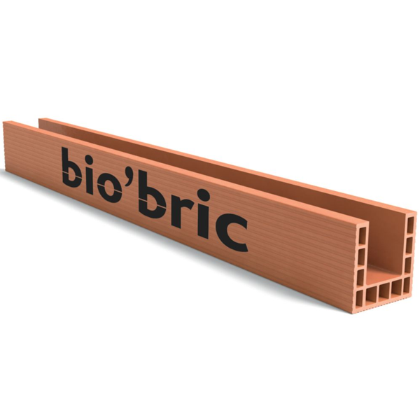 Linteau monobloc de grande longueur Biobric en terre cuite - 210 MM x 200 MM - 80 CM