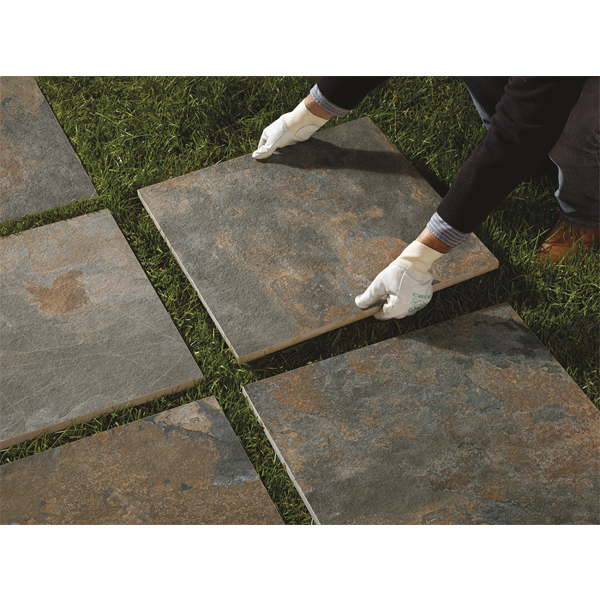 Carrelage extérieur en grès cérame effet pierre - Phoenix Grip - 30 CM x 60 CM - ép. 9 MM - Rainbow