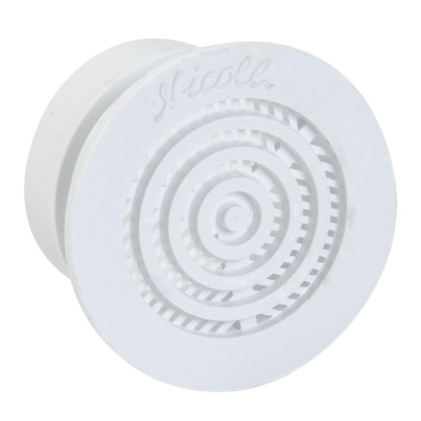 Grille de ventilation Nicoll contre-cloison - Diamètre 38 mm