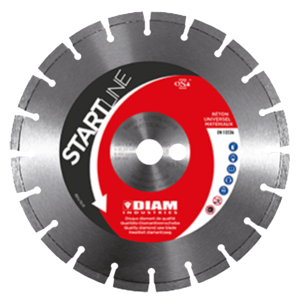 Disque diamant béton brique Ø125 mm x 22,23mm Flasque déporté M14