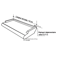 Appui de fenêtre arrondi en pierre reconstituée sable - 35 CM x 0,68 M