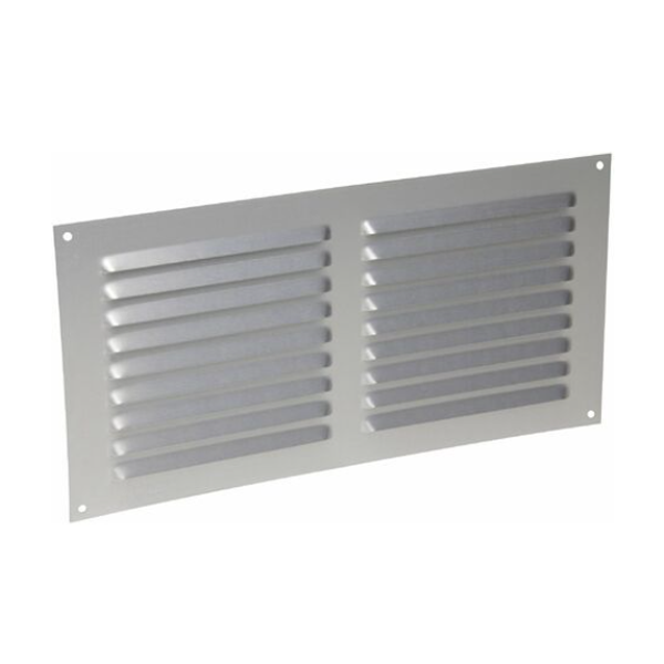 Grille de ventilation Nicoll à persiennes avec moustiquaire - Extérieur - 300 x 150 mm -  Aluminium gris